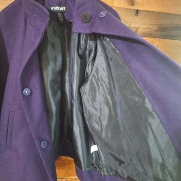 LANE BRYANT Purple Faux Wool Blend Cape Coat SZ 2X or 18/20 - Picture 7 of 9